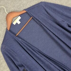 Michael Kors Navy Blue Waterfall Open Front Cardigan Sweater Petite Large P/L